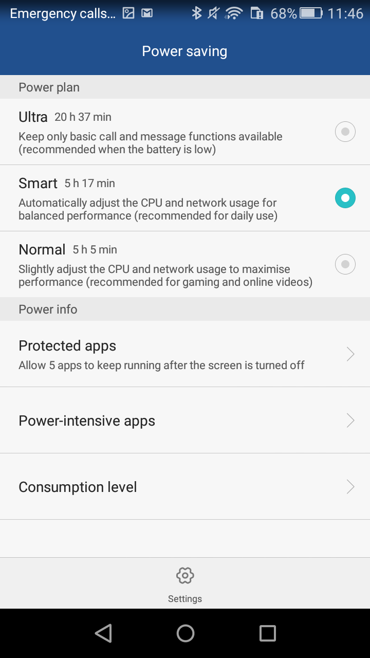 Huawei power saving setting